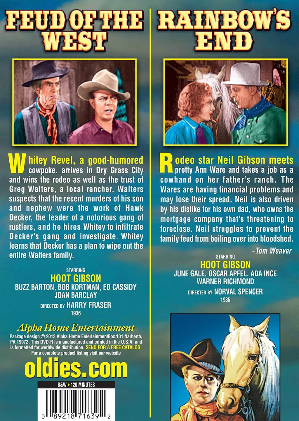 Hoot Gibson Double Feature: Feud of the West (1936) / Rainbow's End (1935)