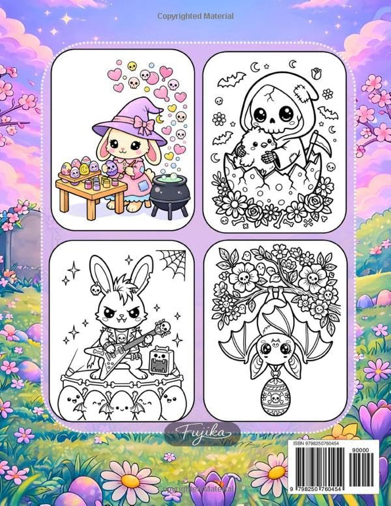 Creepy Easter: A Spooky Cute Coloring Book: 50 Unique Kawaii Horror Designs with Pastel Goth Bunnies, Gothic Skulls, and Macabre Spring Scenes – Perfect Easter Basket Stuffer for Teens and Adults