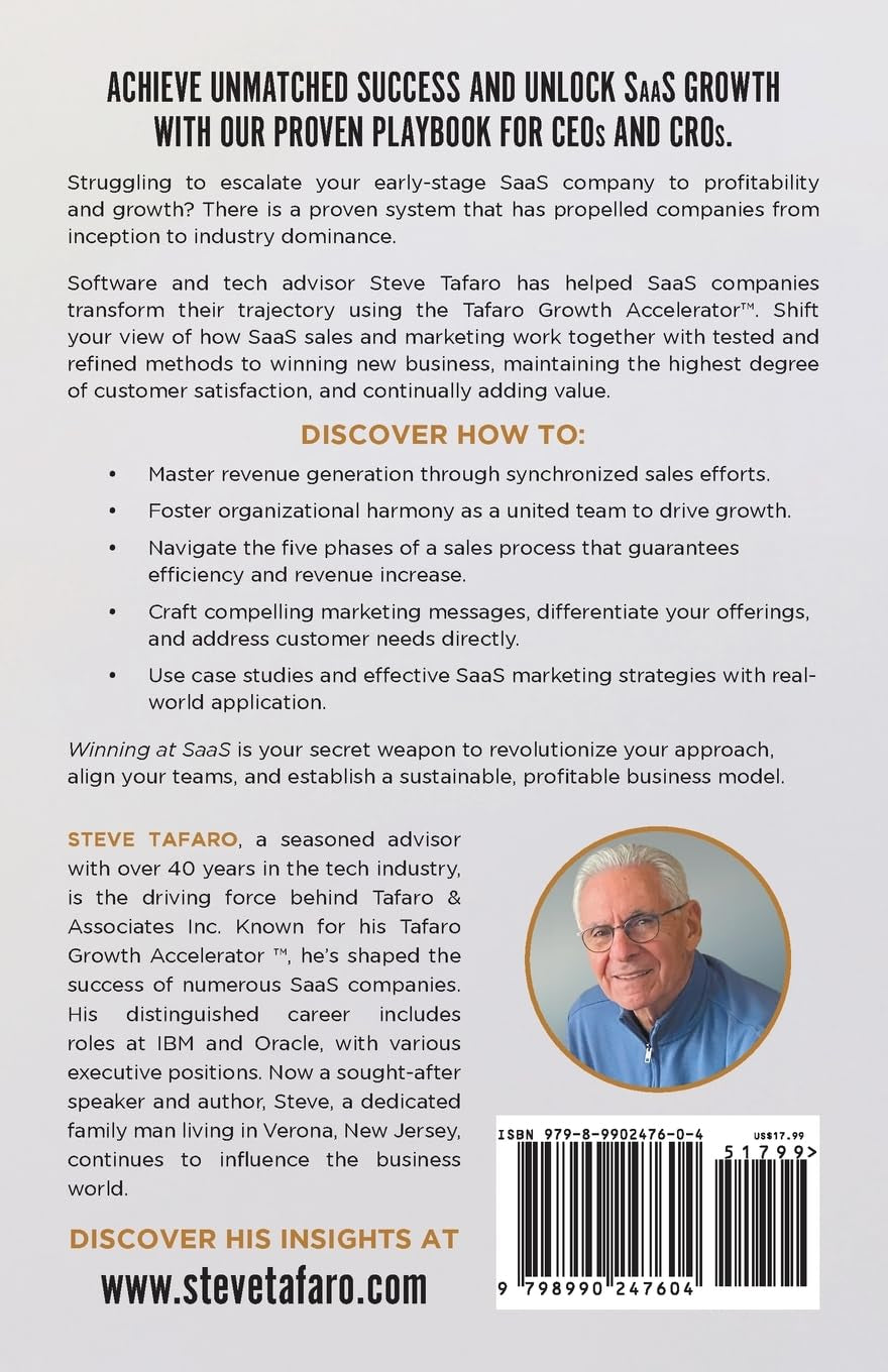 Winning at SaaS: The CEO and CRO Sales Playbook for Early SaaS Success