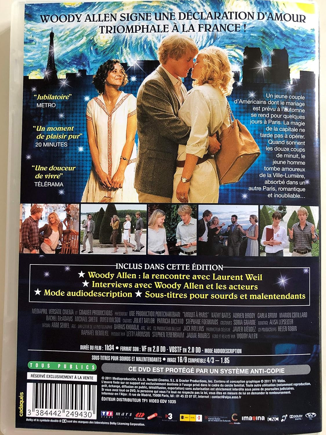 Midnight In Paris Minuit à Paris [ FR IMPORT ] includes english audio