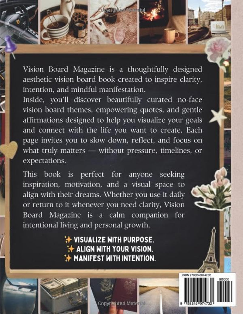 Vision Board Magazine: A Premium Aesthetic Vision Board Book with Quotes, Affirmations & Words for Inspiration & Manifestation for Women and Men