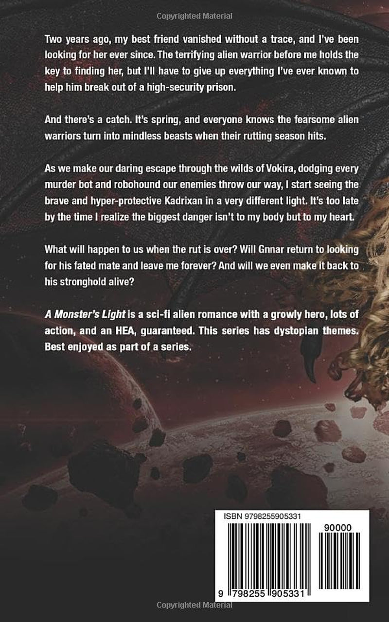 A Monster's Light: A Sci Fi Alien Romance (Kadrixan Mates)