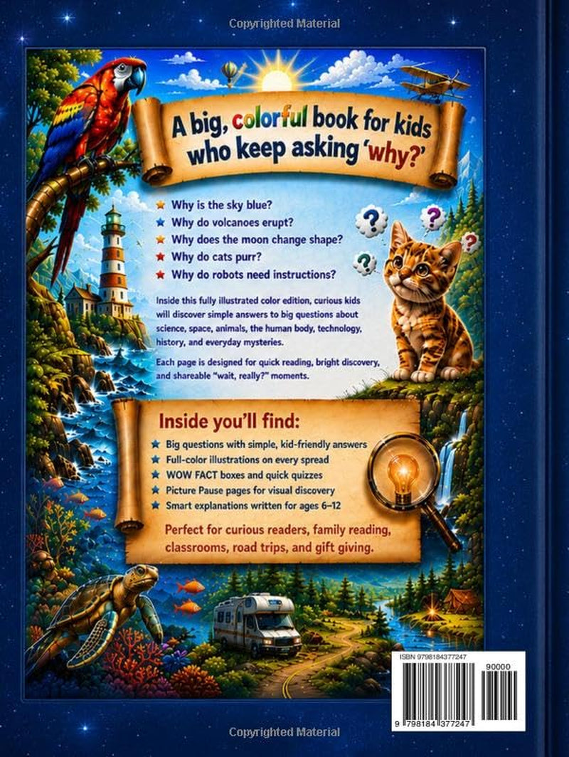 100,000 Whys for Curious Kids: Fully Illustrated Color Encyclopedia with Big Questions, Simple Answers, Wow Facts, Quizzes, and Picture Discoveries for Smart Kids Ages 6–12