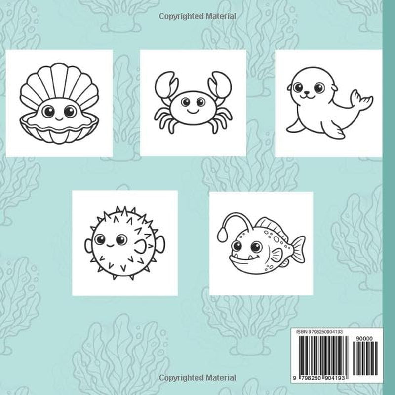 Simple Sea Critters Coloring Book: Easy Marine Life Designs and Relaxing Ocean Animals for Children, Teens, and Adults of All Skill Levels
