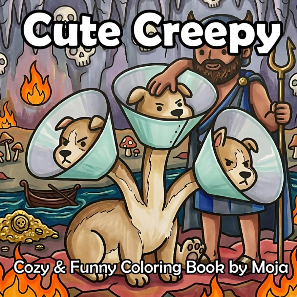 Cute Creepy Coloring Book: Cozy Fantasy Creatures, Funny & Spooky Monsters, for Adults and Teens (Cute Coloring Books)