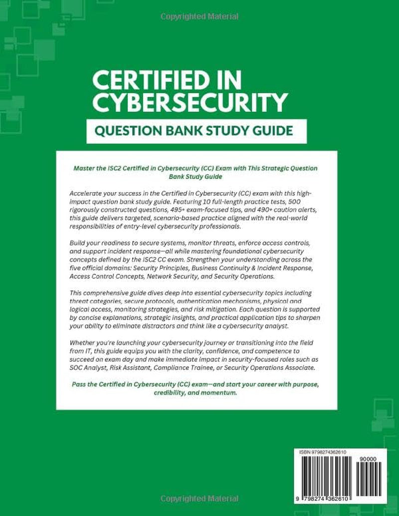 ISC2 CC Certified in Cybersecurity - Question Bank Study Guide