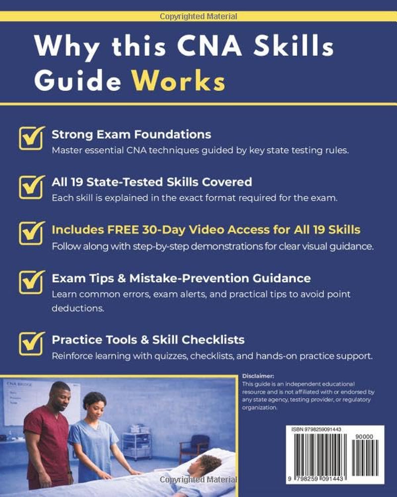 CNA Skills Exam Prep Guide: Step-by-Step Practice for the Massachusetts Nurse Aide Skills Exam: All 19 State-Tested Skills, Skill Checklists, and Practice Quizzes I CNA Bridge