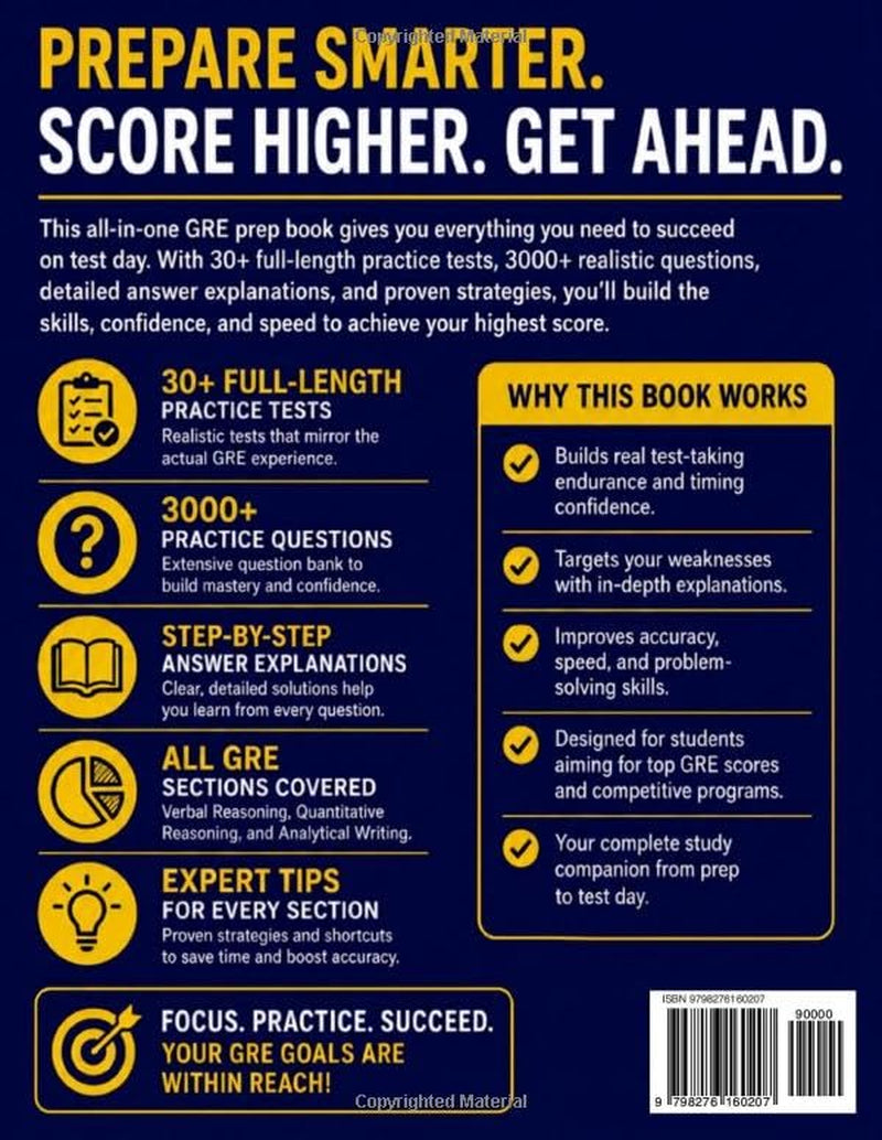 GRE Test Prep: The Complete and Up-to-Date Prep Book with Full-Length Practice Tests and Easy-to-Follow Explanations to Ace the GRE Exam