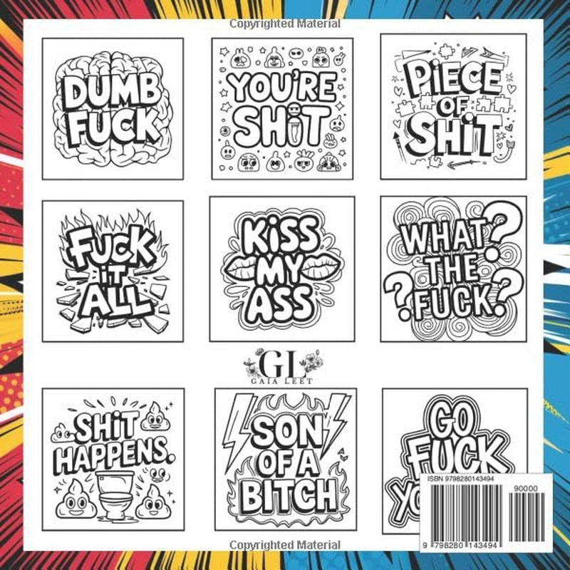 Swear Words Coloring Book: Cuss & Color 50 Stress-Relieving Swear Word Designs For Adults