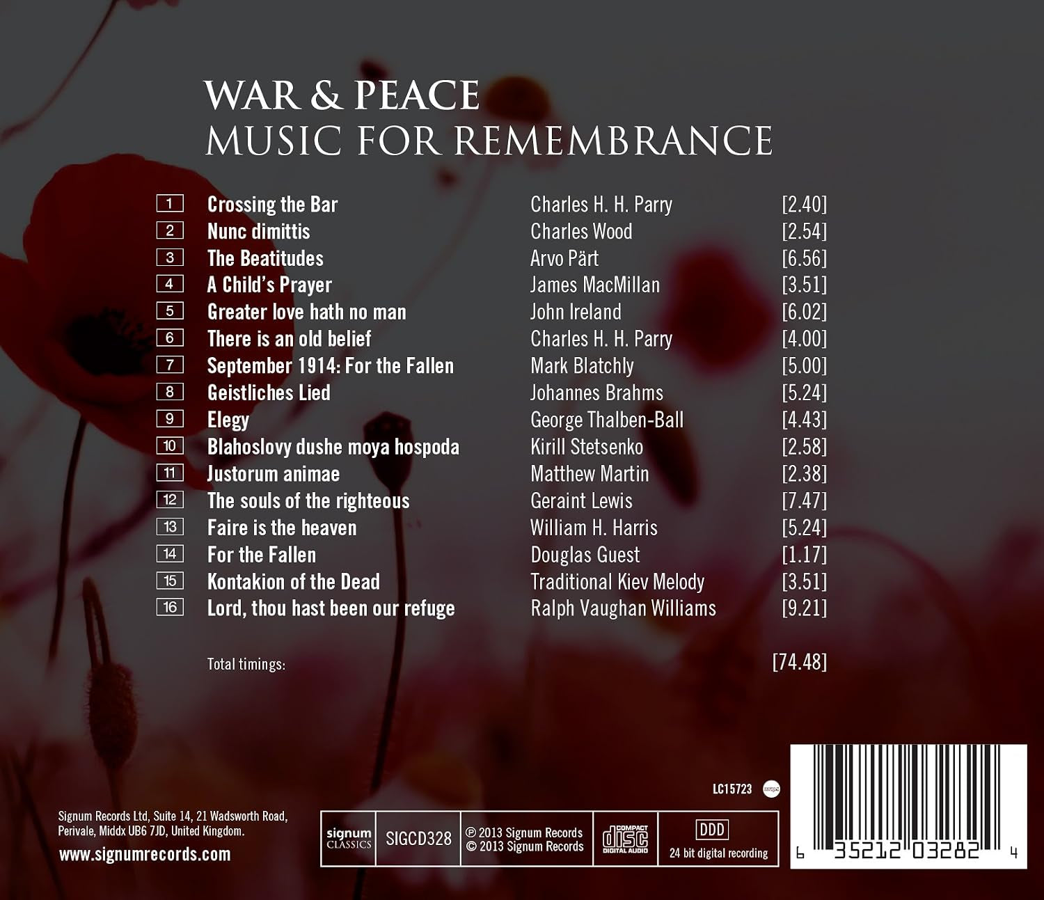 War & Peace: Music for Remembrance