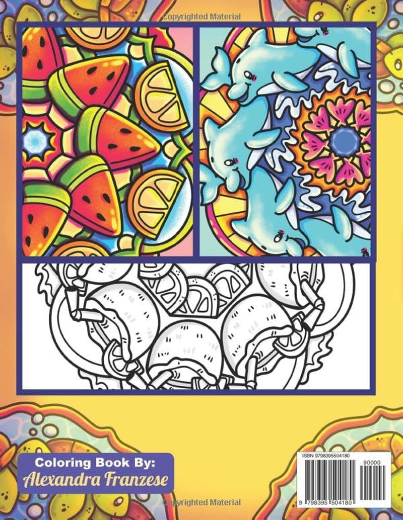 Summer Mandalas Coloring Book: Tropical Icons inside Beautiful Pattern Designs, Stress Relief Activities, Fun Vacation Themed Images to Color (Icon Mandala Coloring Books)