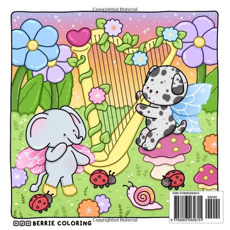 Berrie Coloring Fairy Dreams: Cute and Cozy Coloring Book for Adults & Teens Featuring Adorable Animal Characters and Dreamy Scenes