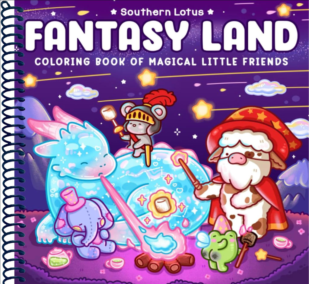 Fantasy Land: Coloring Book for Adults and Teens Featuring Little Friends in Magical World with Cute Cozy Moments and Funny Adventures for Relaxation