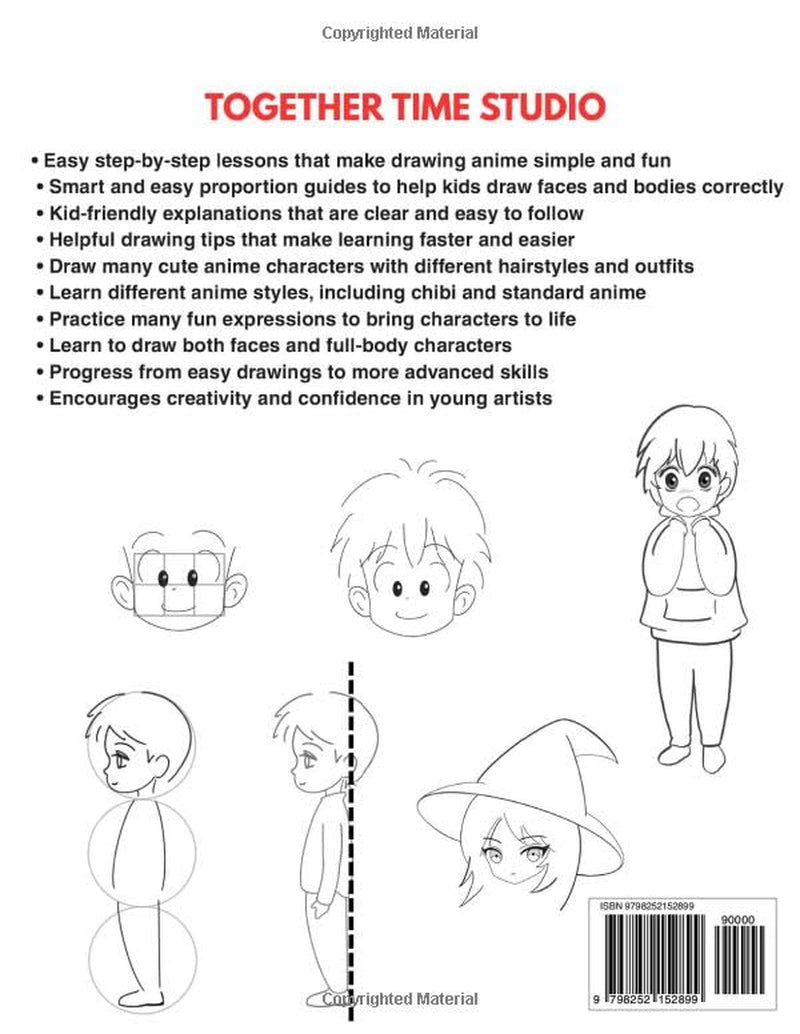How To Draw Cute Anime For Beginners: Girls, Faces, Characters & More: Perfect for Kids Ages 5–12: Easy Step-by-Step Anime and Manga Drawing Guide for Beginners (Easy Drawing for Kids)