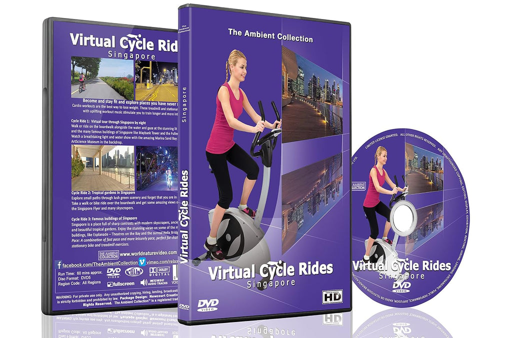 Virtual Cycle Rides - Singapore with Music for Indoor Cycling Treadmill and Running Workouts | Indoor Cycling Scenery