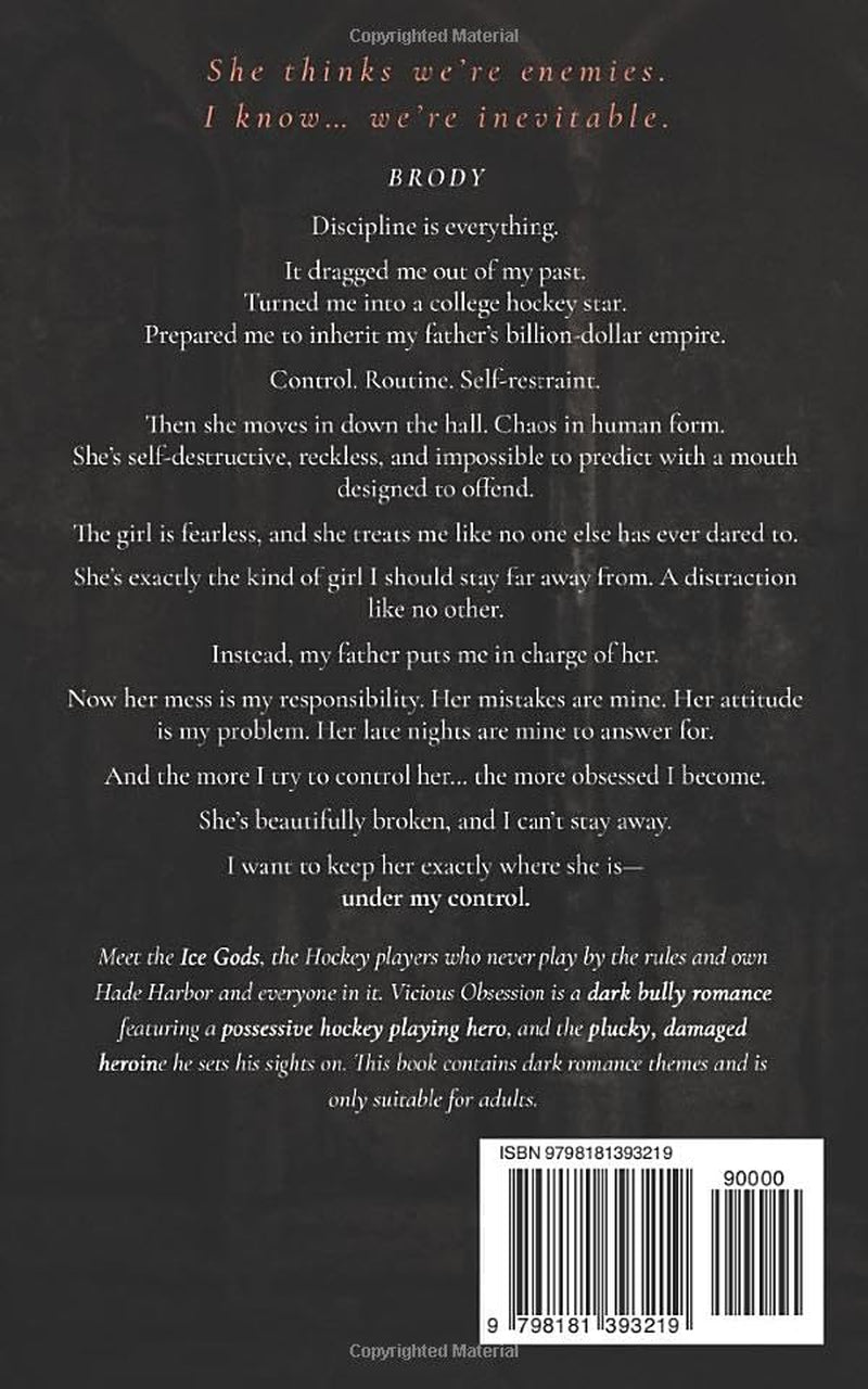 Vicious Obsession: A Dark Bully Hockey Romance (Hellions of Hade Harbor)