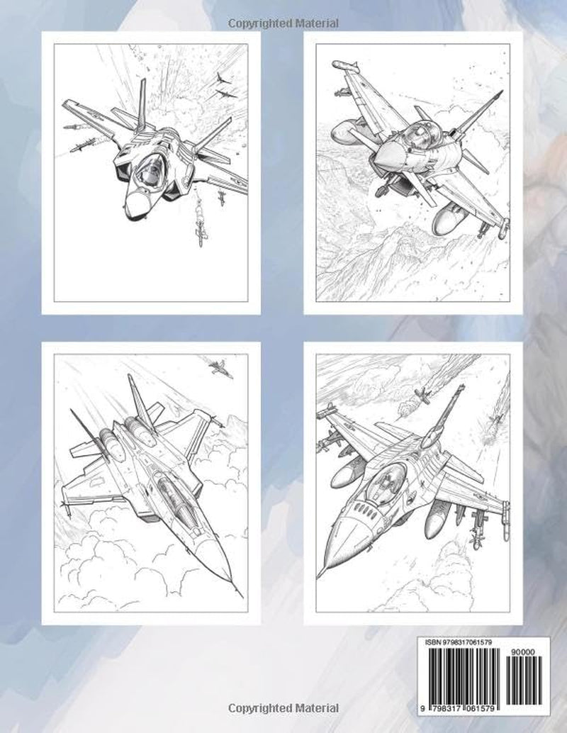 Fighter Jet Power Coloring Book for Adults and Teens: Fighter Aircrafts Coloring pages features 50+ detailed designs of high-speed jets and warplanes, ... and teens looking for relaxing creative fun.