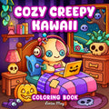 Cozy Creepy Kawaii Coloring Book: Cute and Spooky Pastel Goth Simple Coloring Pages for Adults and Teens