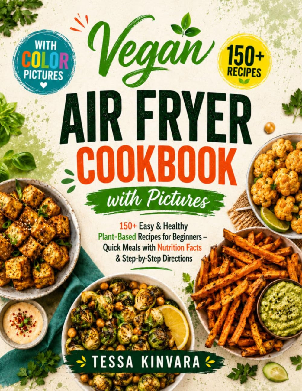Vegan Air Fryer Cookbook with Pictures: 150+ Easy & Healthy Plant-Based Recipes for Beginners - Quick Meals with Full-Color Photos, Nutrition Facts & Step-by-Step Directions