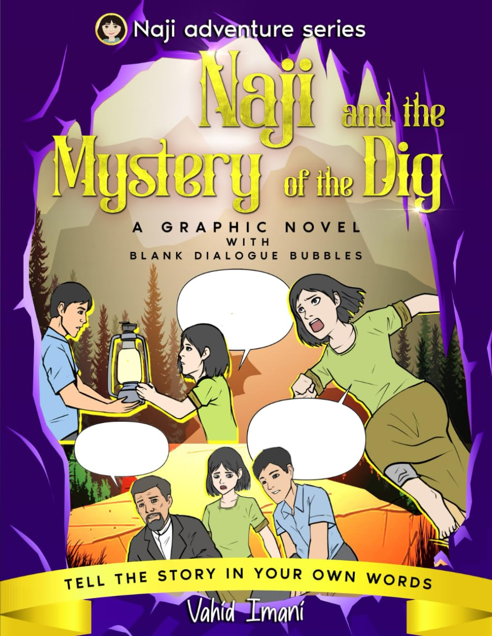Naji and the Mystery of the Dig: A Graphic Novel with Blank Dialogue Bubbles and Black & White Interior