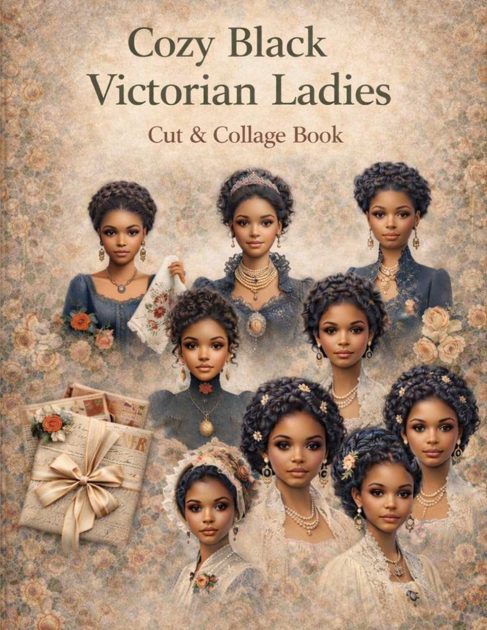 Cozy Black Victorian Ladies Cut & Collage Book: Perfect for art journaling ATC's , Scrapbooking And More