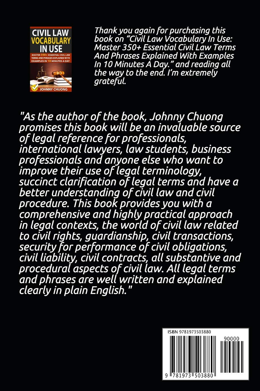 Civil Law Vocabulary In Use: Master 350+ Essential Civil Law Terms And Phrases Explained With Examples In 10 Minutes A Day