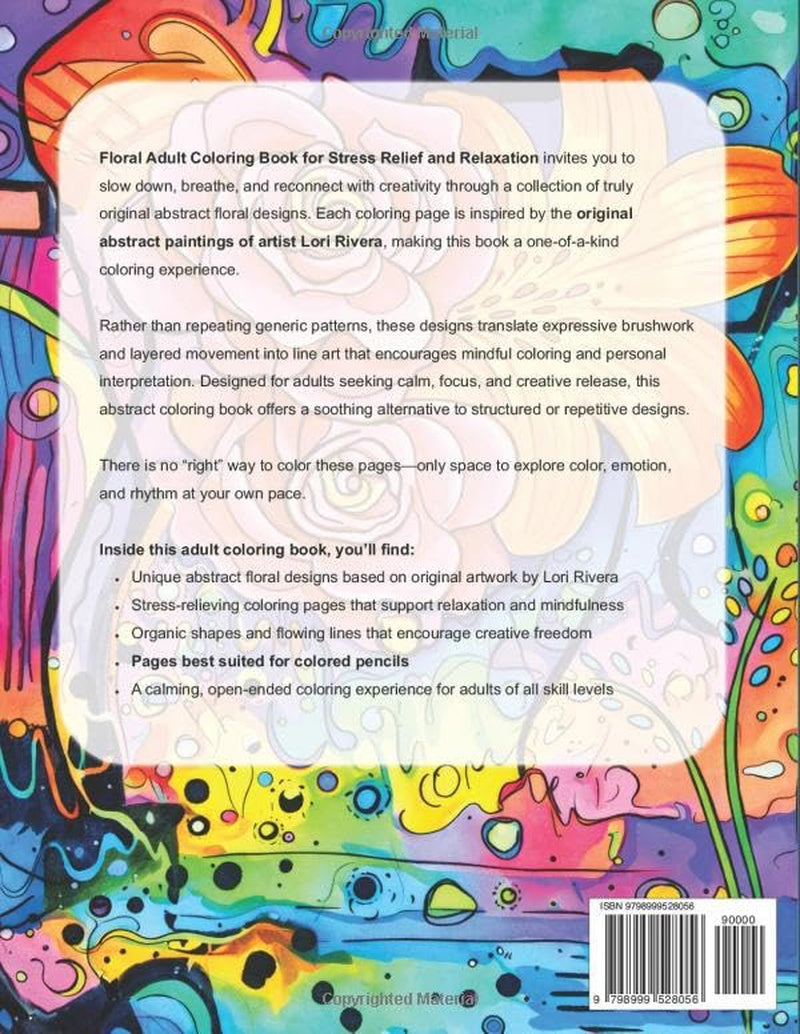 Floral Adult Coloring Book for Stress Relief and Relaxation: Modern Abstract Designs to Calm the Mind, Reduce Anxiety, and Inspire Creative Flow (Flow State Coloring)