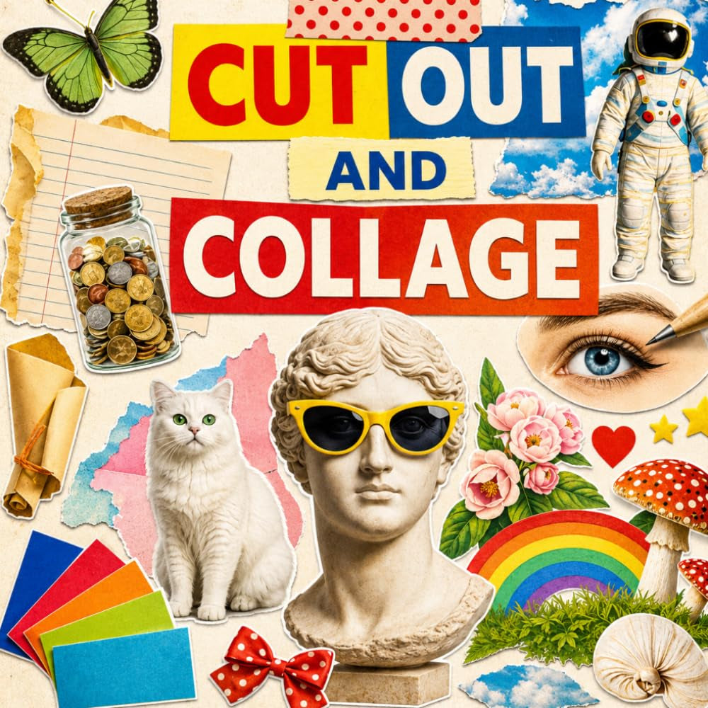 The Cut Out And Collage Book: One-Sided Decorative Art for Cut and Collage, Mixed Media, Junk Journal, Paper Crafts, and More