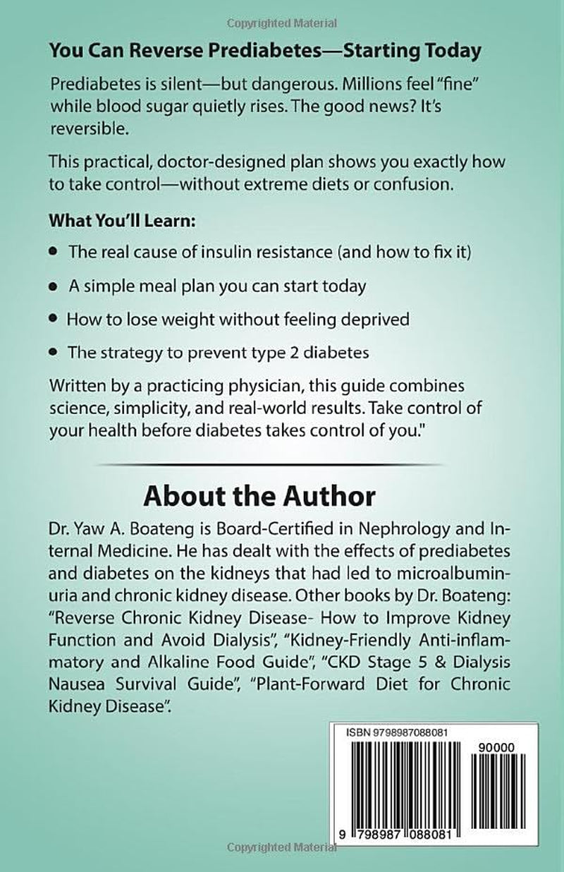 Prediabetes Reversal Diet and Lifestyle Plan: The Step-by-Step Diet and Lifestyle Blueprint to Lower Blood Sugar, Burn Belly Fat, Improve Insulin Sensitivity, and Avoid Type 2 Diabetes