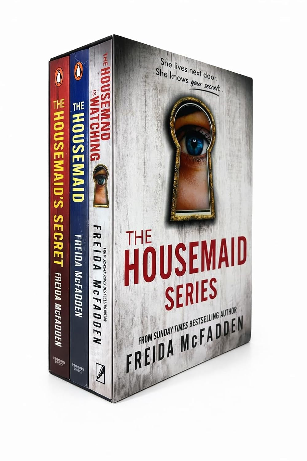 The Housemaid 3-Book Box Set Thriller Bundle -The Housemaid, The Housemaid’s Secret & The Housemaid Is Watching By Freida McFadden Crime, Suspense and Domestic Thriller Collection