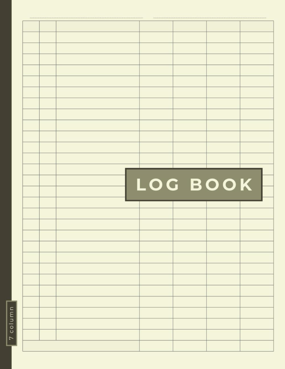 Customizable Log Book 7 Column: Multipurpose Record Keeper for Small Businesses