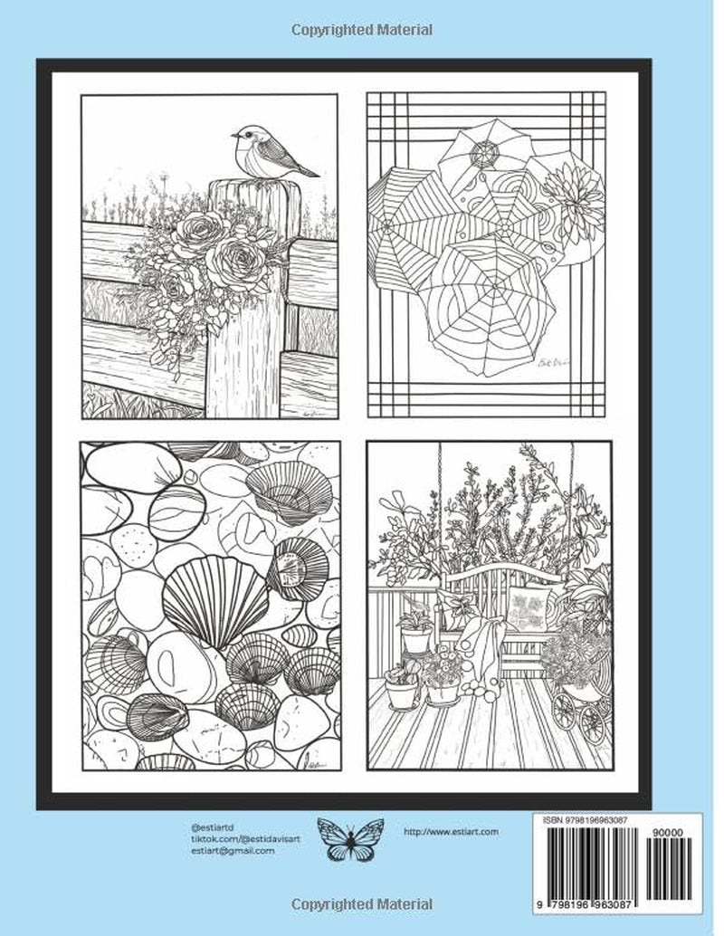 Summer Escape: A Coloring Book for Adults and Teens Featuring Fun Summer Designs for Stress relief and Relaxation