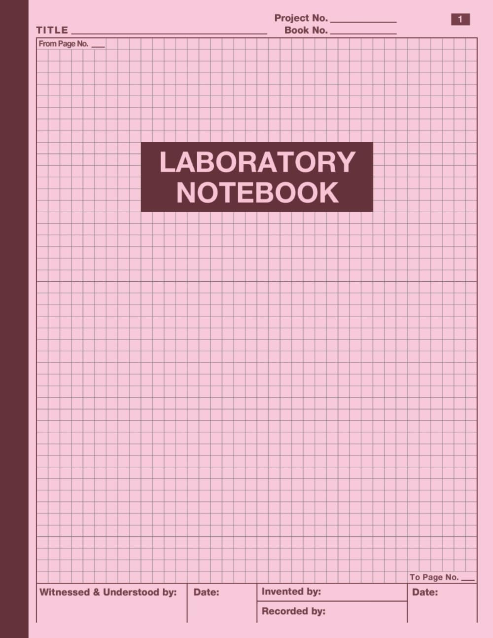 Laboratory Notebook: Simply Lab Notebook for Researchers, 105 pages, 8.5 x 11 in, Student Laboratory Notebook, Pink