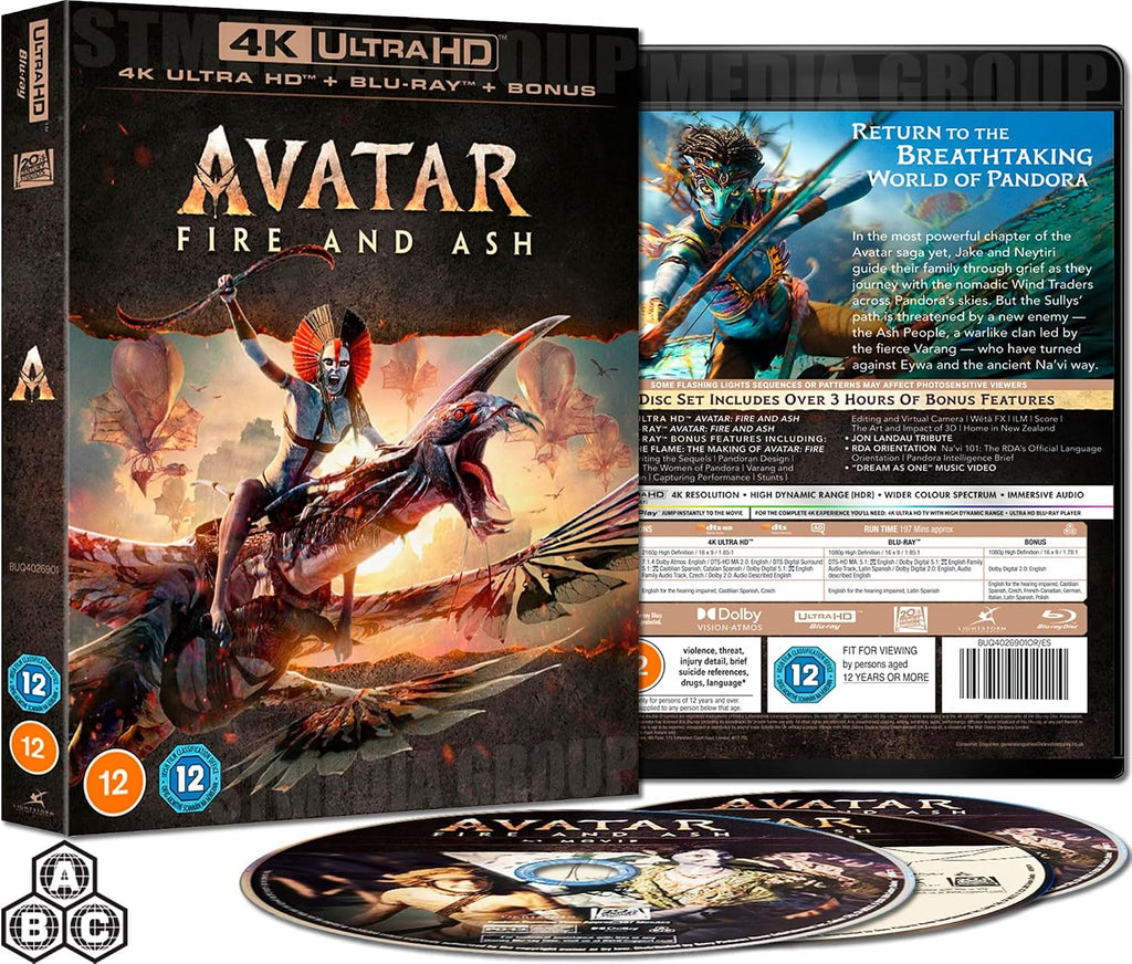 Avatar: Fire and Ash (Bonus Features) [3-Disc Set] [4K UHD + Blu-ray] [Region Free]