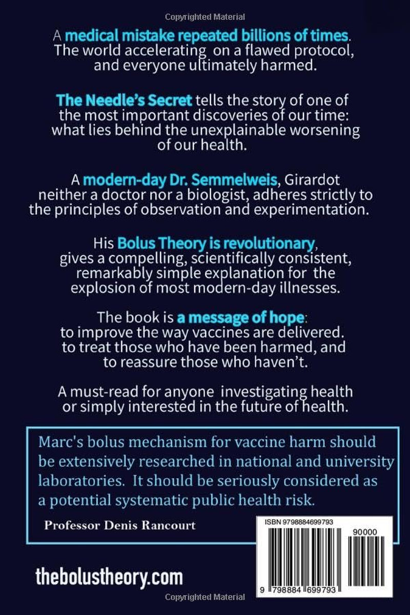 THE NEEDLE'S SECRET: UNRAVELING THE MYSTERY OF VACCINE HARM, AND THE BOLUS THEORY REVOLUTION