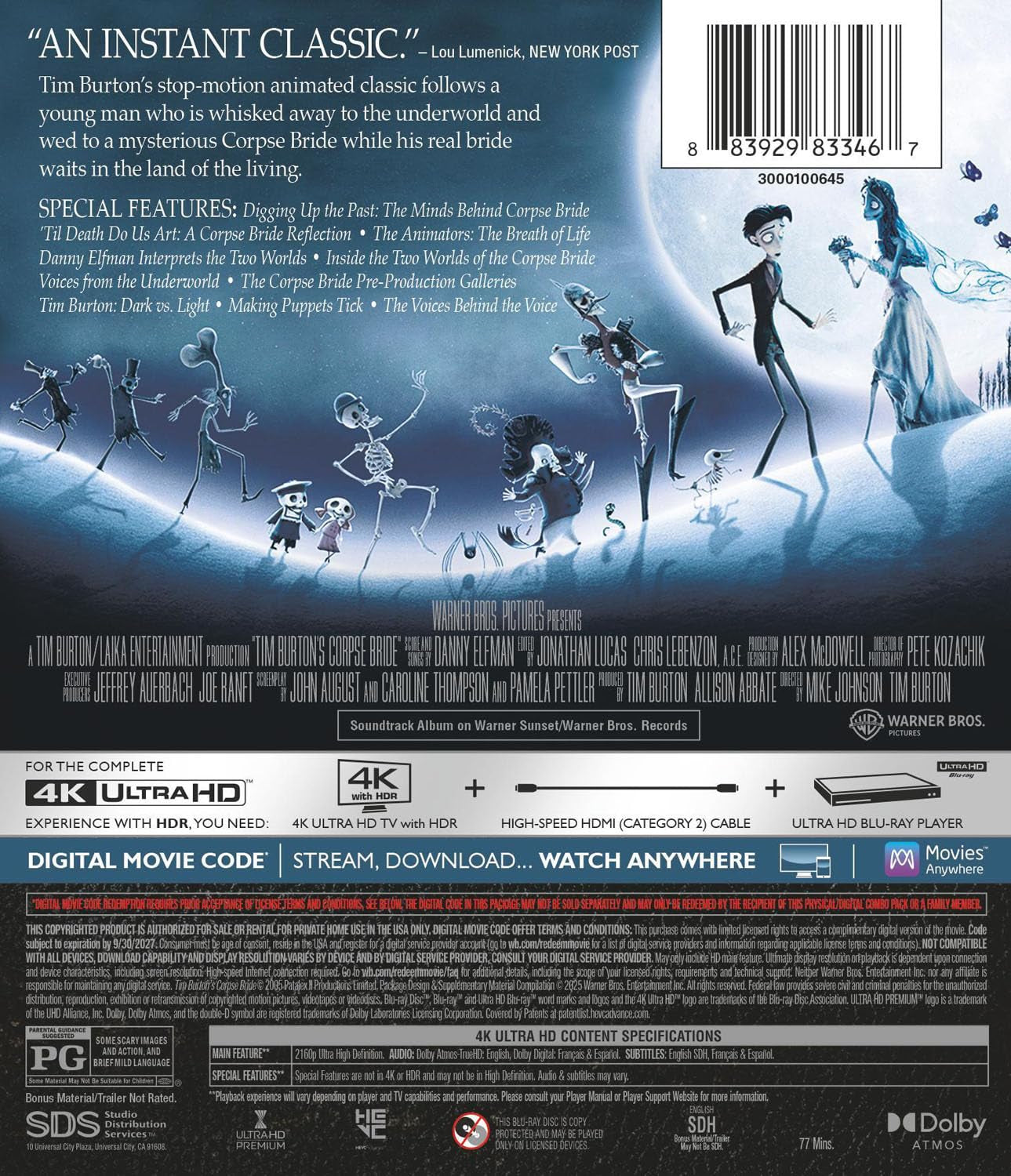 Tim Burton's Corpse Bride (4K Ultra HD + Digital)