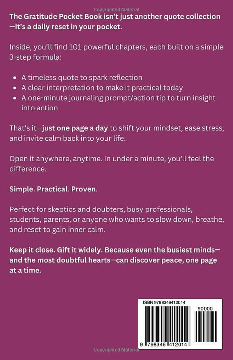 The Gratitude Pocket Book: 101 Quotes to Shift Your Mindset, Embrace Positivity, and Appreciate Life's Blessings (Awaken & Act Series)