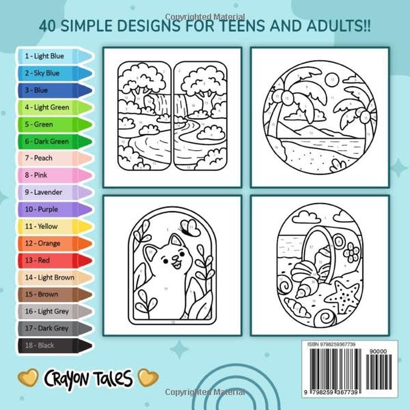 Calming Art Color by Number: Bold and Easy Coloring Book for Adults and Teens with Minimalist and Simple Designs for Relaxation (Bold and Easy Color by Number Coloring Books)