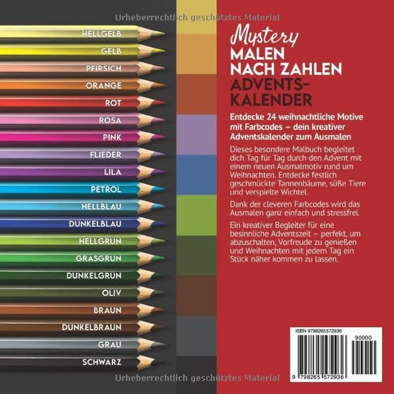 Adventskalender Mystery Malen nach Zahlen für Erwachsene: 24 geheime Weihnachts-Motive zum Ausmalen | Perfektes Geschenk für kreative Familien und Malbuch Fans