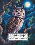 2026-2030 Monthly Planner: Five Year Calendar from January 2026 to December 2030 | Owl Night Forest Cover