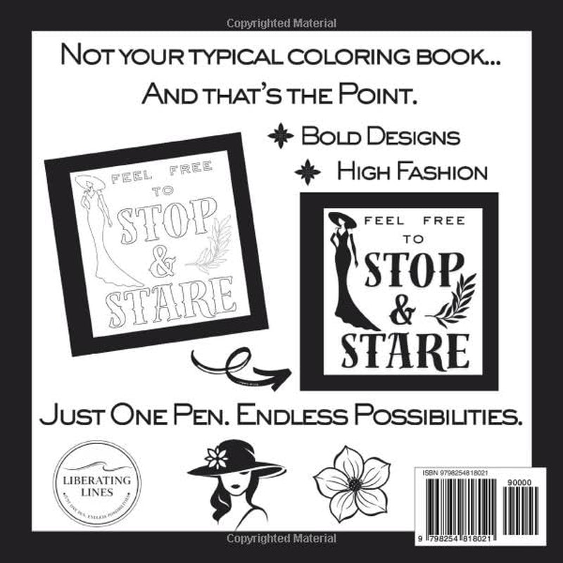 Fashion & Flowers: A Monochrome Coloring Book