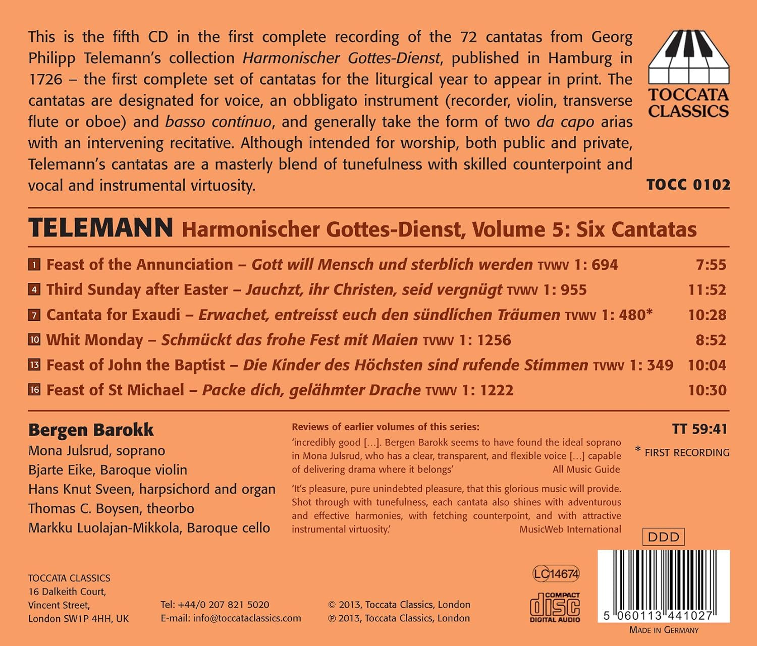 Harmonischer Gottes-Dienst / Six Cantatas 5
