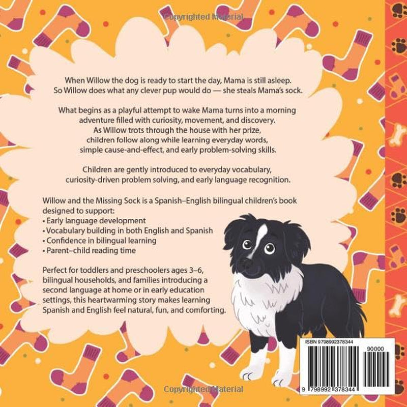 Willow & the Missing Sock - Spanish-English Short Stories for Kids: Willow’s Silly Bilingual Adventures with Speaking Activities & Vocabulary Lists