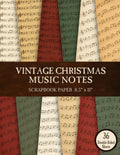 Vintage Christmas Music Notes Scrapbook Paper 8.5” x 11”: Old Fashioned Sheet Music Craft Paper | 36 Double-Sided Sheets | Ideal for Scrapbooking, Journaling and Crafts