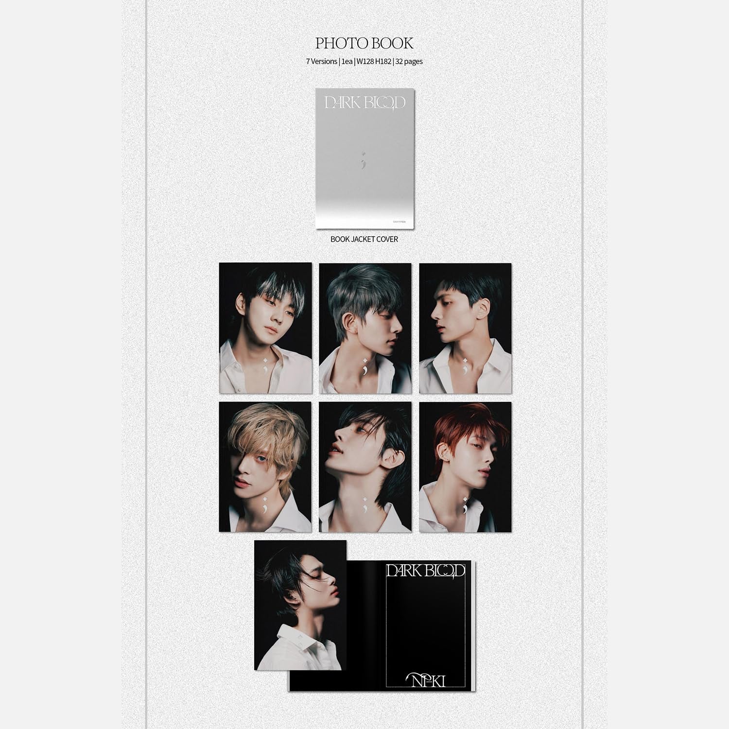 ENHYPEN DARK BLOOD ENGENE / Random Ver. Photobook R + Photocard + Sticker + Postcard + Gift