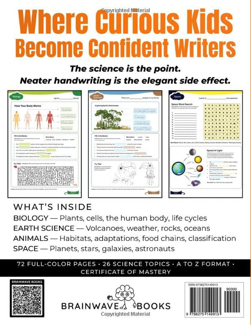 Learn to Write, Write to Learn – Science: A Full-Color Science Workbook That Builds Handwriting Skills