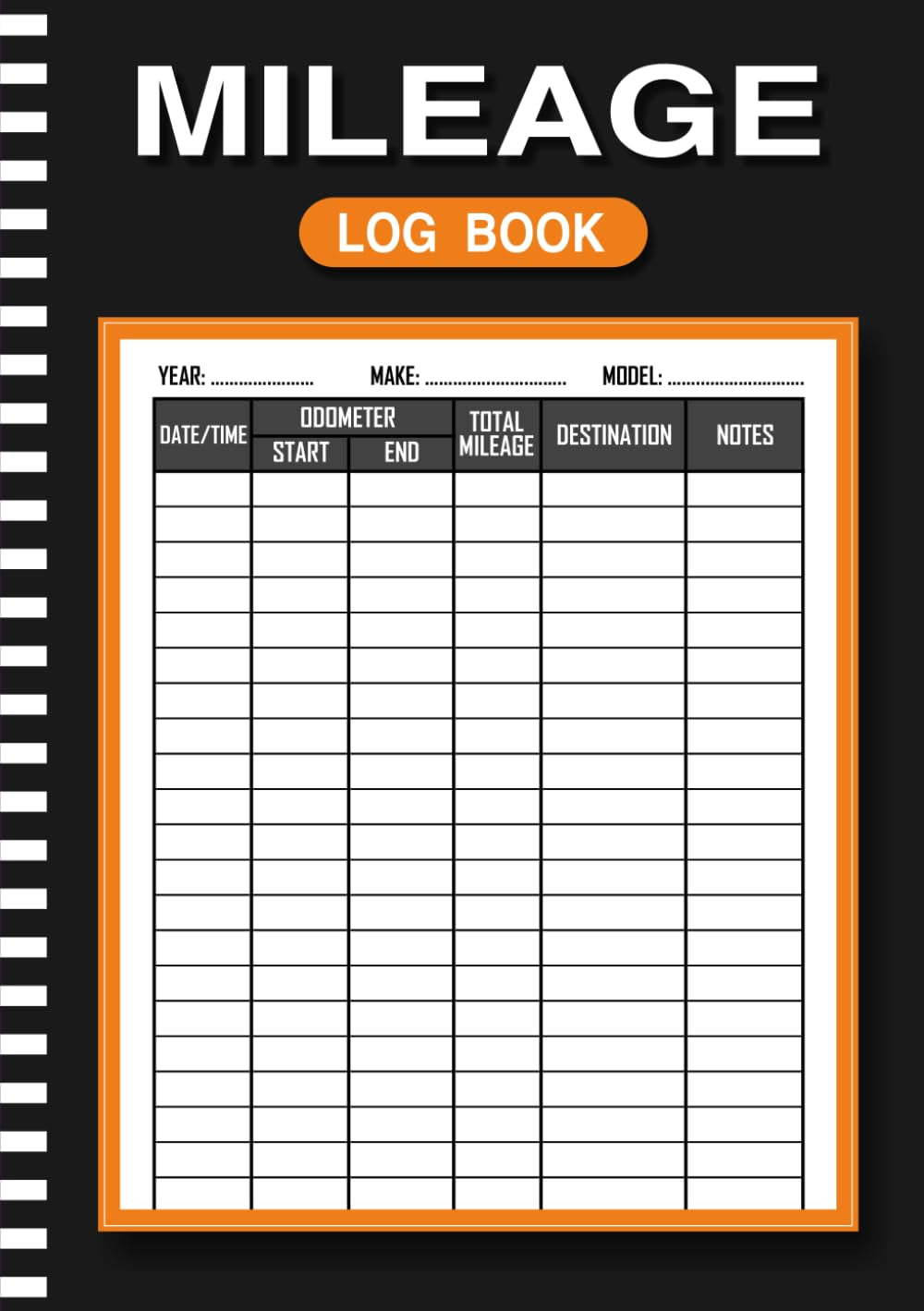 MILEAGE LOG BOOK: Vehicle Odometer Tracker & Auto Record Journal | Log Your Business & Personal Trips (A5, 105 Pages)