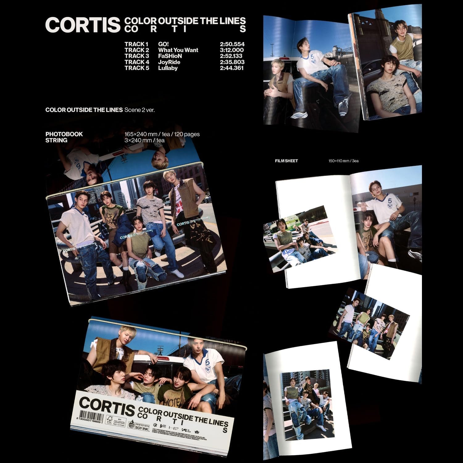 CORTIS - 1st EP Album COLOR OUTSIDE THE LINES Scene 2 Ver. Photo Book R + Photocard