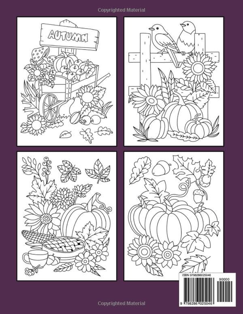 100 Page Autumn Coloring Book For Adult: Large Print Autumn Coloring Book Fall Coloring Pages To Calm,Beautiful Autumn Fall Scenes Adult Coloring Book For Women (100 Page Autumn Coloring Book )