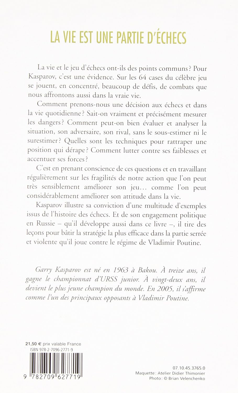 La vie est une partie d'échecs (French Edition)